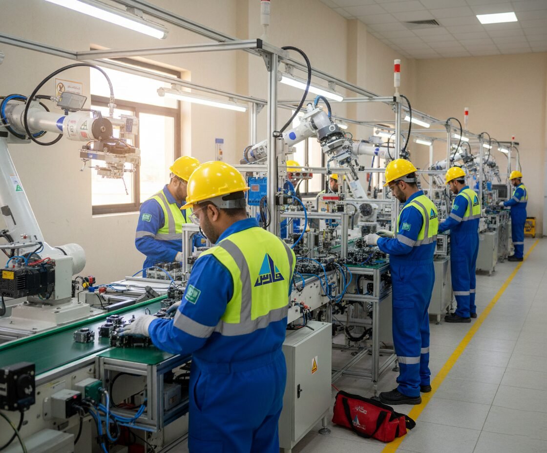 Fares Al-Qassim crew at an industrial client site